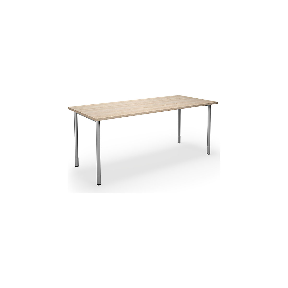 DUO-C multi-purpose desk, straight tabletop, WxD 1800 x 800 mm, oak, silver-3