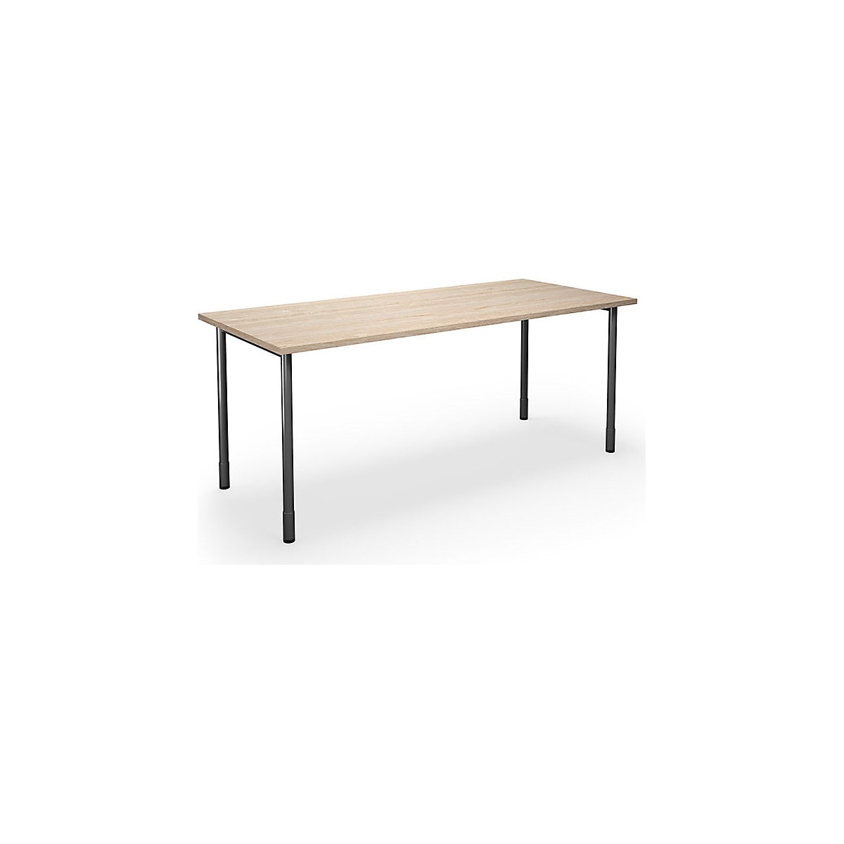 DUO-C multi-purpose desk, straight tabletop, WxD 1800 x 800 mm, oak, black-8