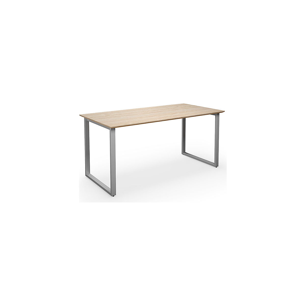 DUO-O Trend multi-purpose desk, straight tabletop, WxD 1400 x 800 mm, oak, silver-3
