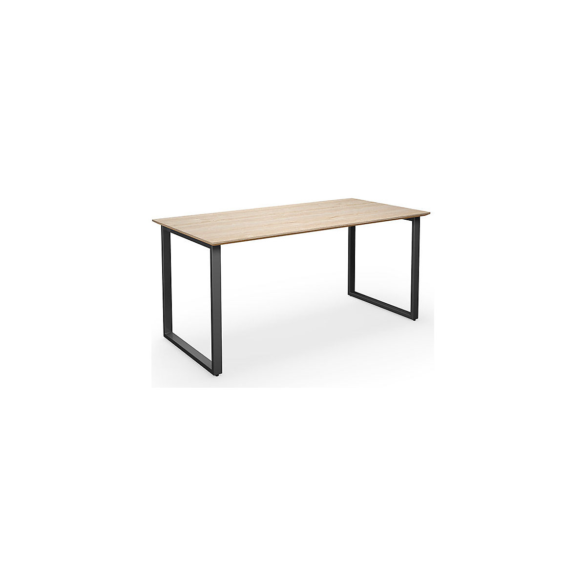 DUO-O Trend multi-purpose desk, straight tabletop, WxD 1600 x 800 mm, oak, black-3