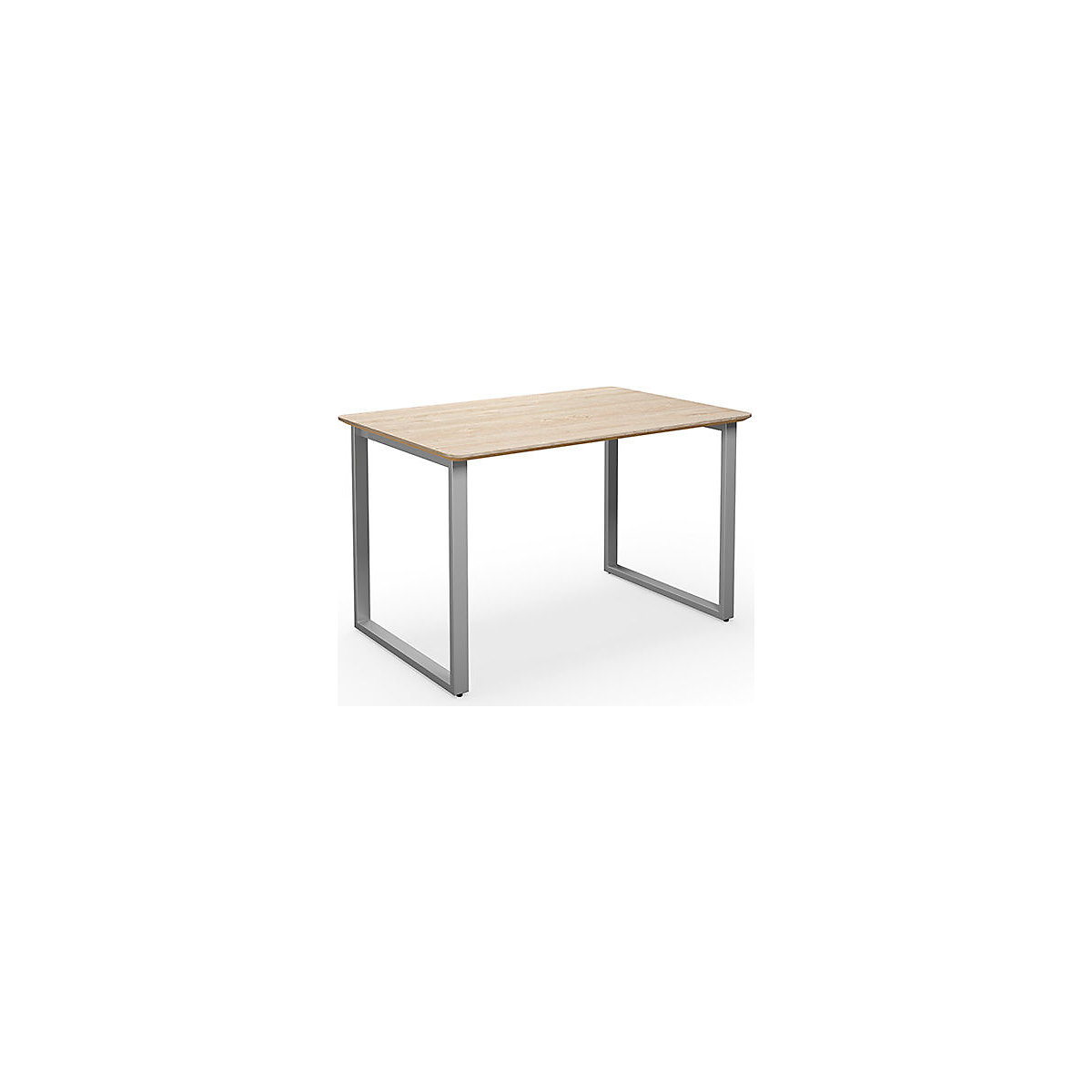 DUO-O Trend multi-purpose desk, straight tabletop, rounded corners, WxD 1200 x 800 mm, oak, silver-4