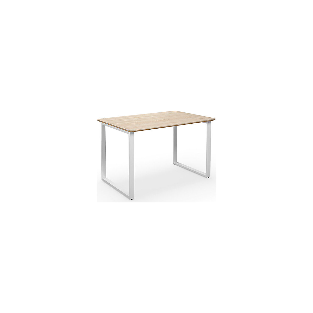 DUO-O Trend multi-purpose desk, straight tabletop, rounded corners, WxD 1200 x 800 mm, oak, white-3