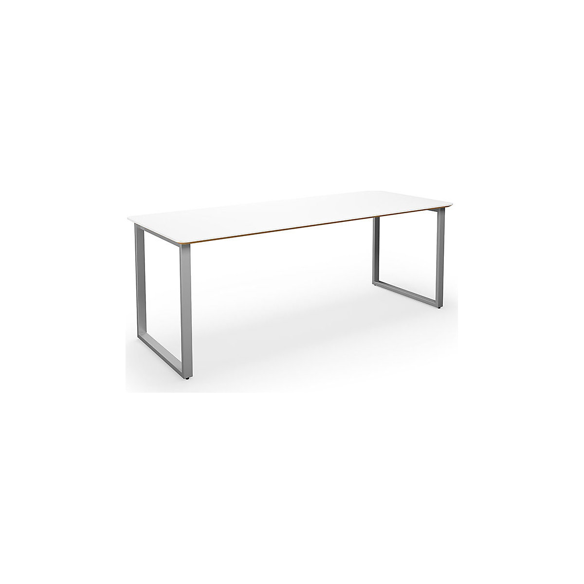 DUO-O Trend multi-purpose desk, straight tabletop, rounded corners, WxD 1800 x 800 mm, white, silver-4