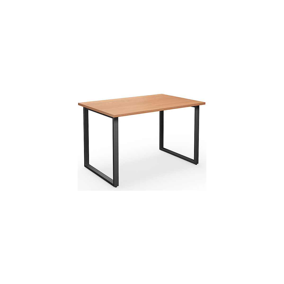 DUO-O multi-purpose desk, straight tabletop, WxD 1200 x 800 mm, beech, black-8
