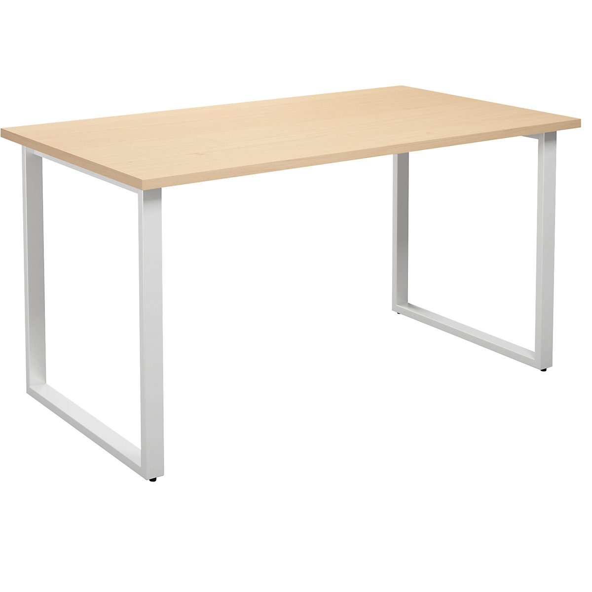 DUO-O multi-purpose desk, straight tabletop, WxD 1400 x 800 mm, birch, white-6
