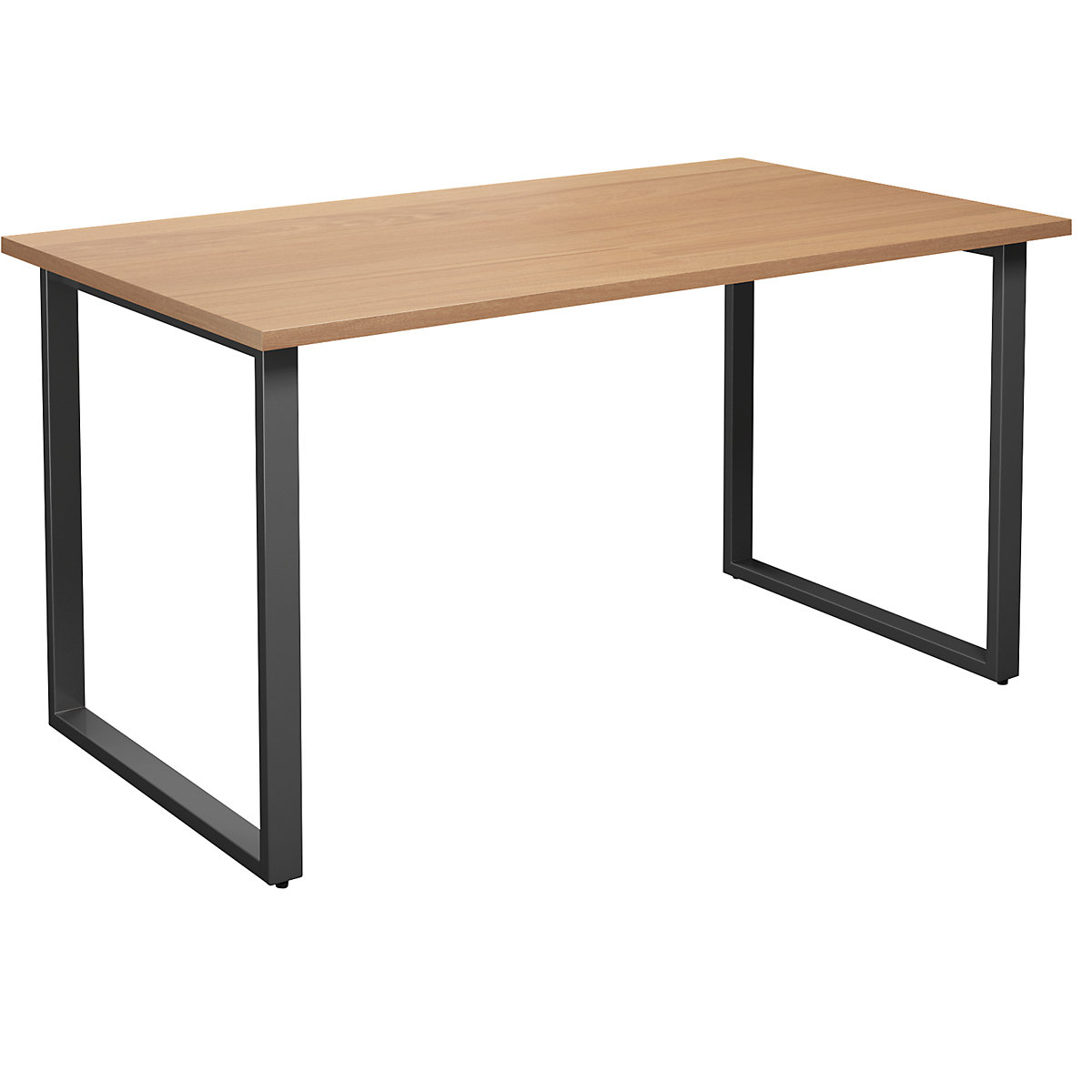 DUO-O multi-purpose desk, straight tabletop, WxD 1400 x 800 mm, beech, black-16