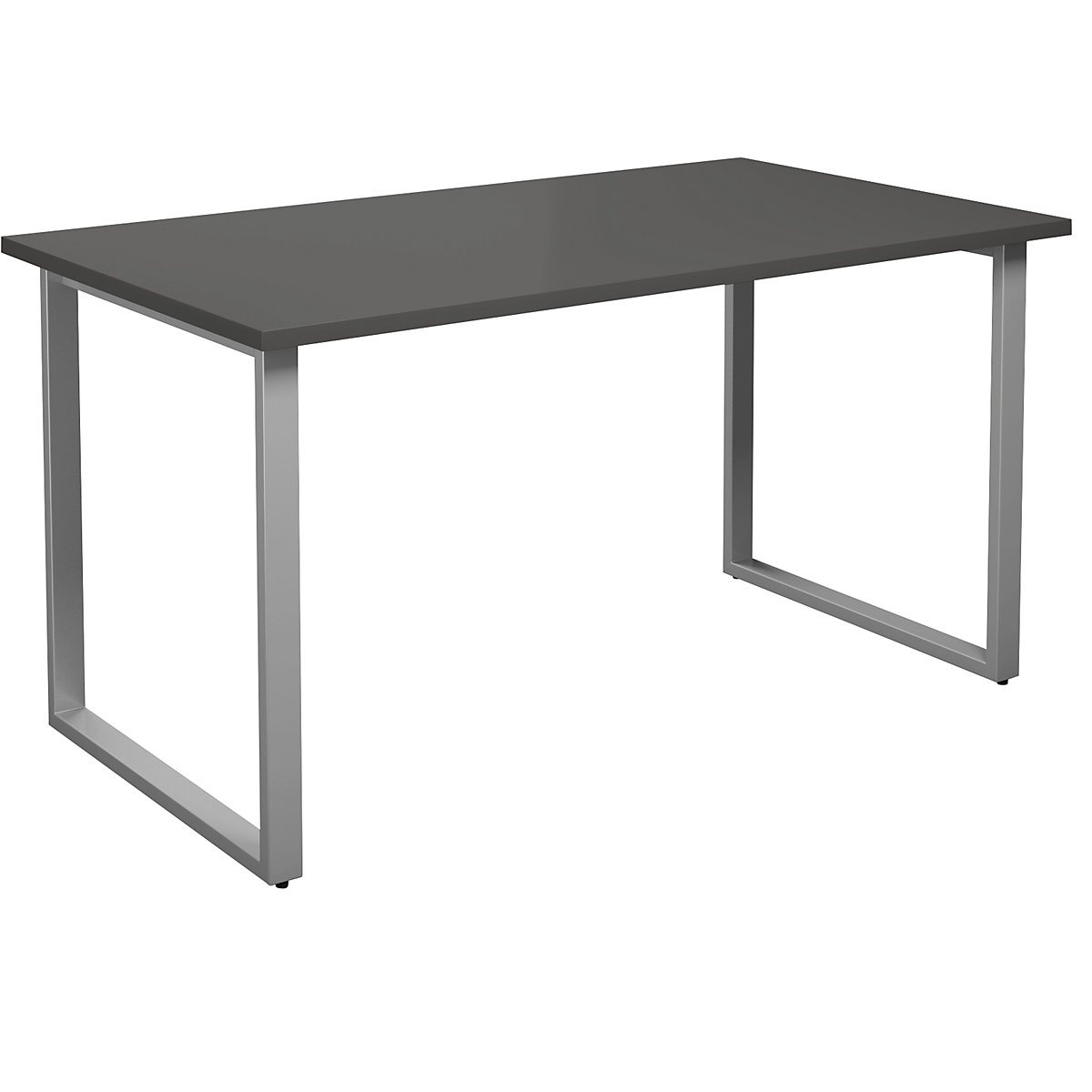 DUO-O multi-purpose desk, straight tabletop, WxD 1400 x 800 mm, dark grey, silver-17