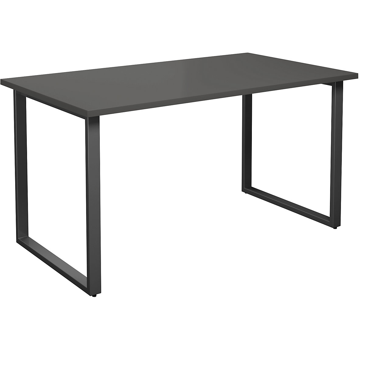 DUO-O multi-purpose desk, straight tabletop, WxD 1400 x 800 mm, dark grey, black-12