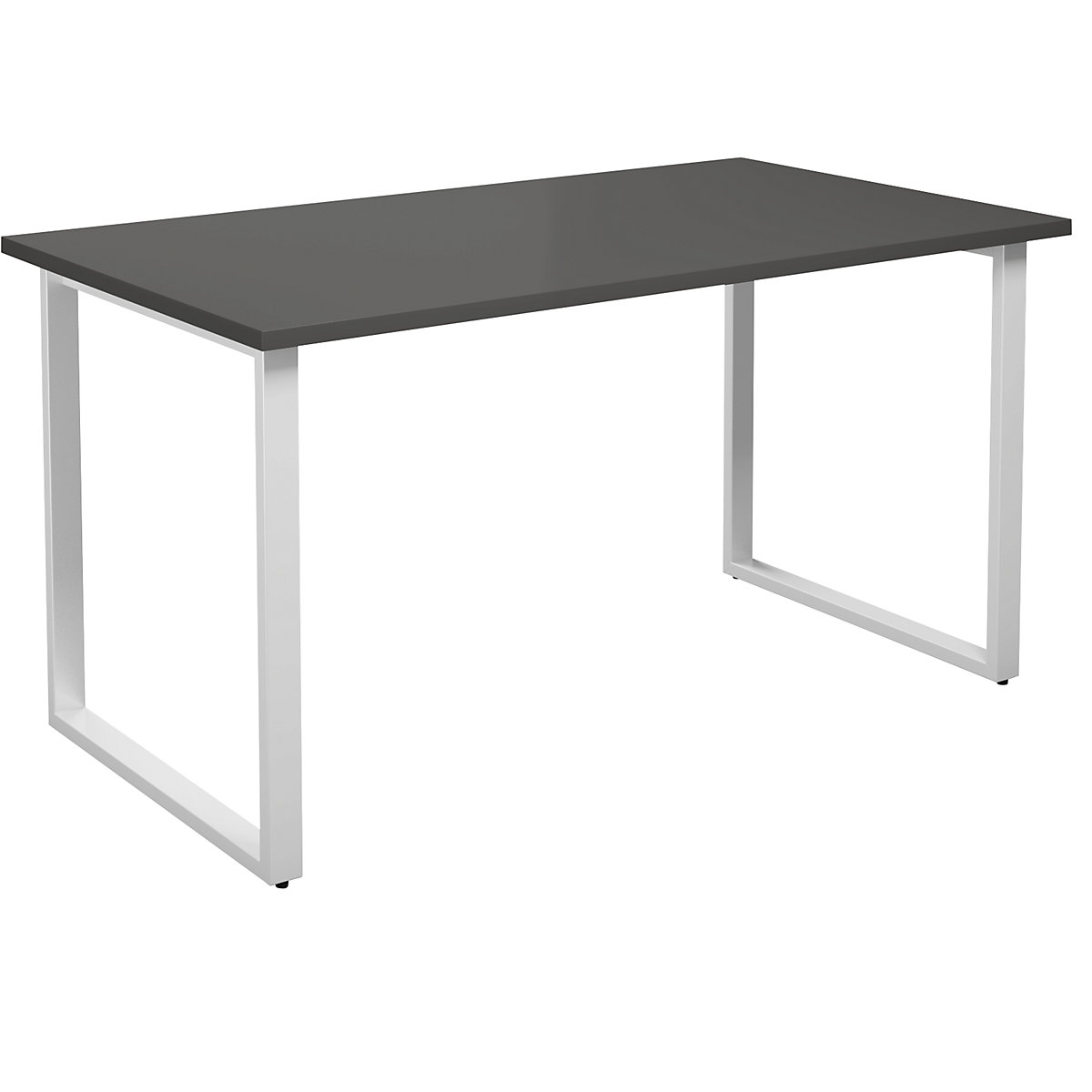 DUO-O multi-purpose desk, straight tabletop, WxD 1400 x 800 mm, dark grey, white-5