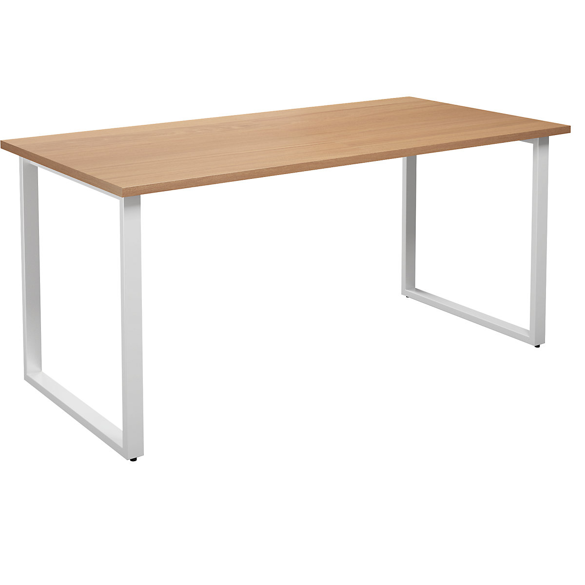 DUO-O multi-purpose desk, straight tabletop, WxD 1600 x 800 mm, beech, white-1