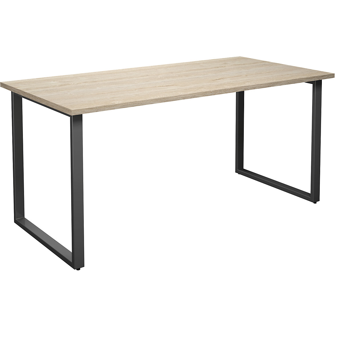 DUO-O multi-purpose desk, straight tabletop, WxD 1600 x 800 mm, oak, black-16