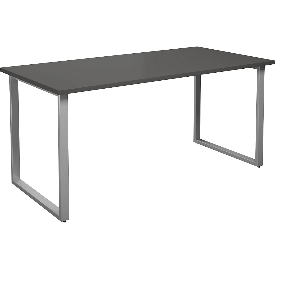 DUO-O multi-purpose desk, straight tabletop, WxD 1600 x 800 mm, dark grey, silver-8