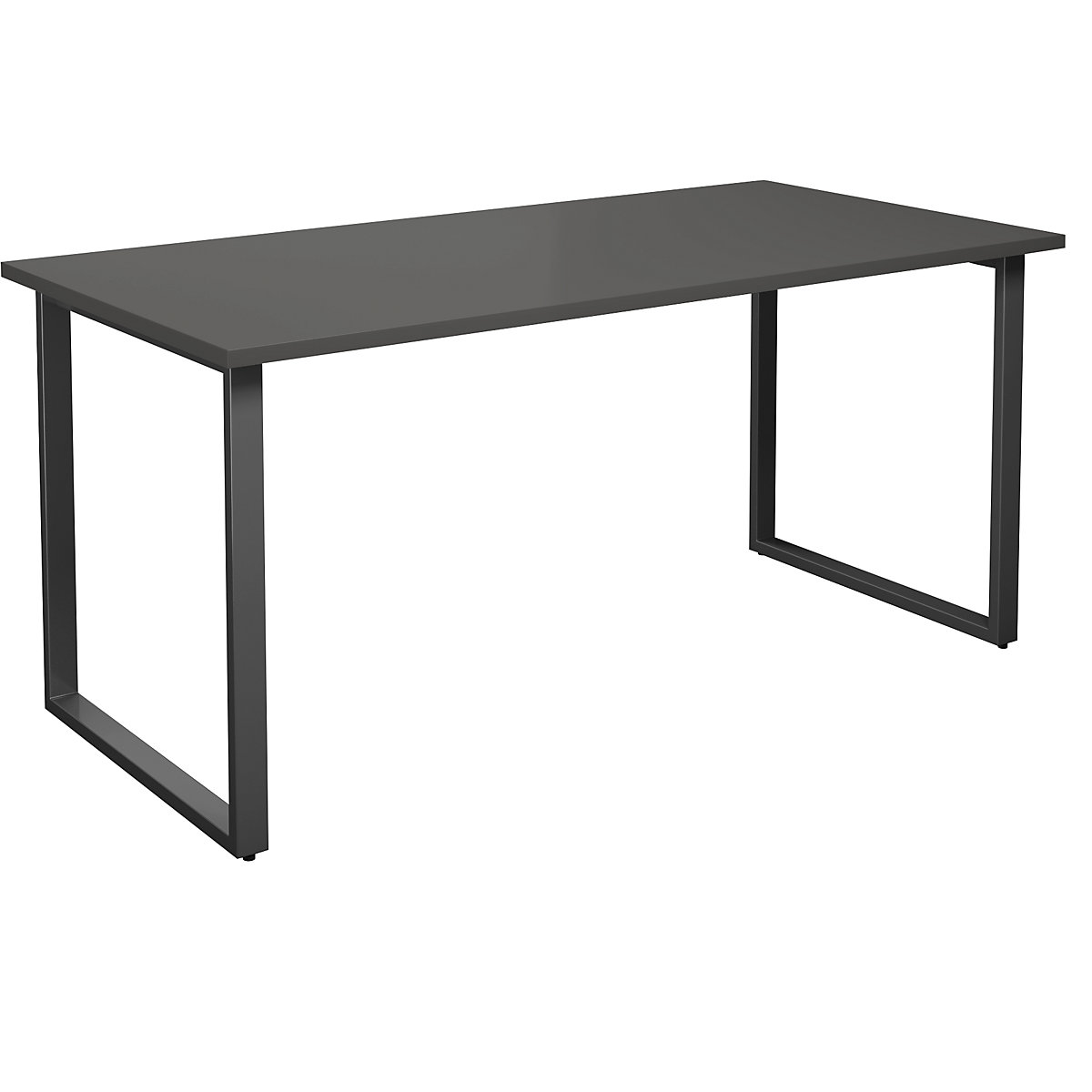 DUO-O multi-purpose desk, straight tabletop, WxD 1600 x 800 mm, dark grey, black-8