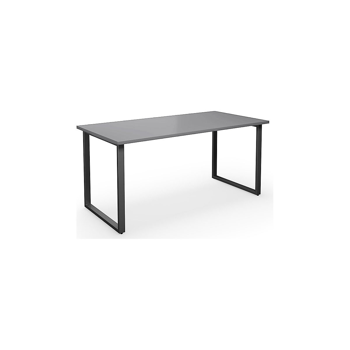 DUO-O multi-purpose desk, straight tabletop, WxD 1600 x 800 mm, light grey, black-2