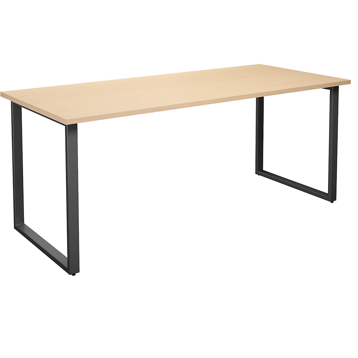 DUO-O multi-purpose desk, straight tabletop, WxD 1800 x 800 mm, birch, black-17