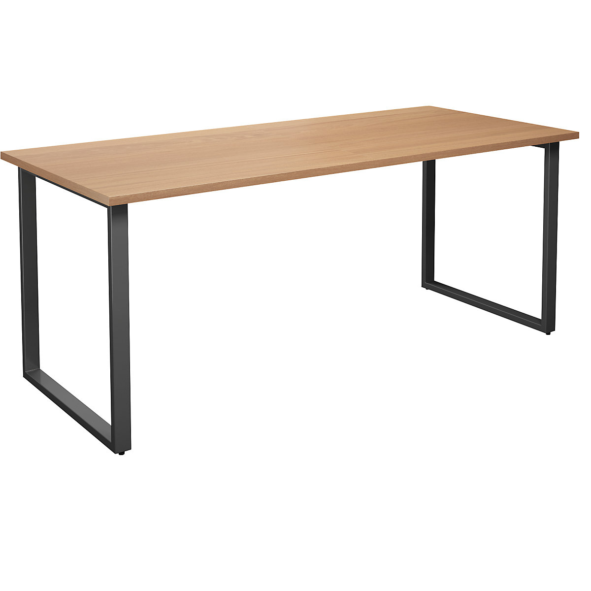 DUO-O multi-purpose desk, straight tabletop, WxD 1800 x 800 mm, beech, black-4