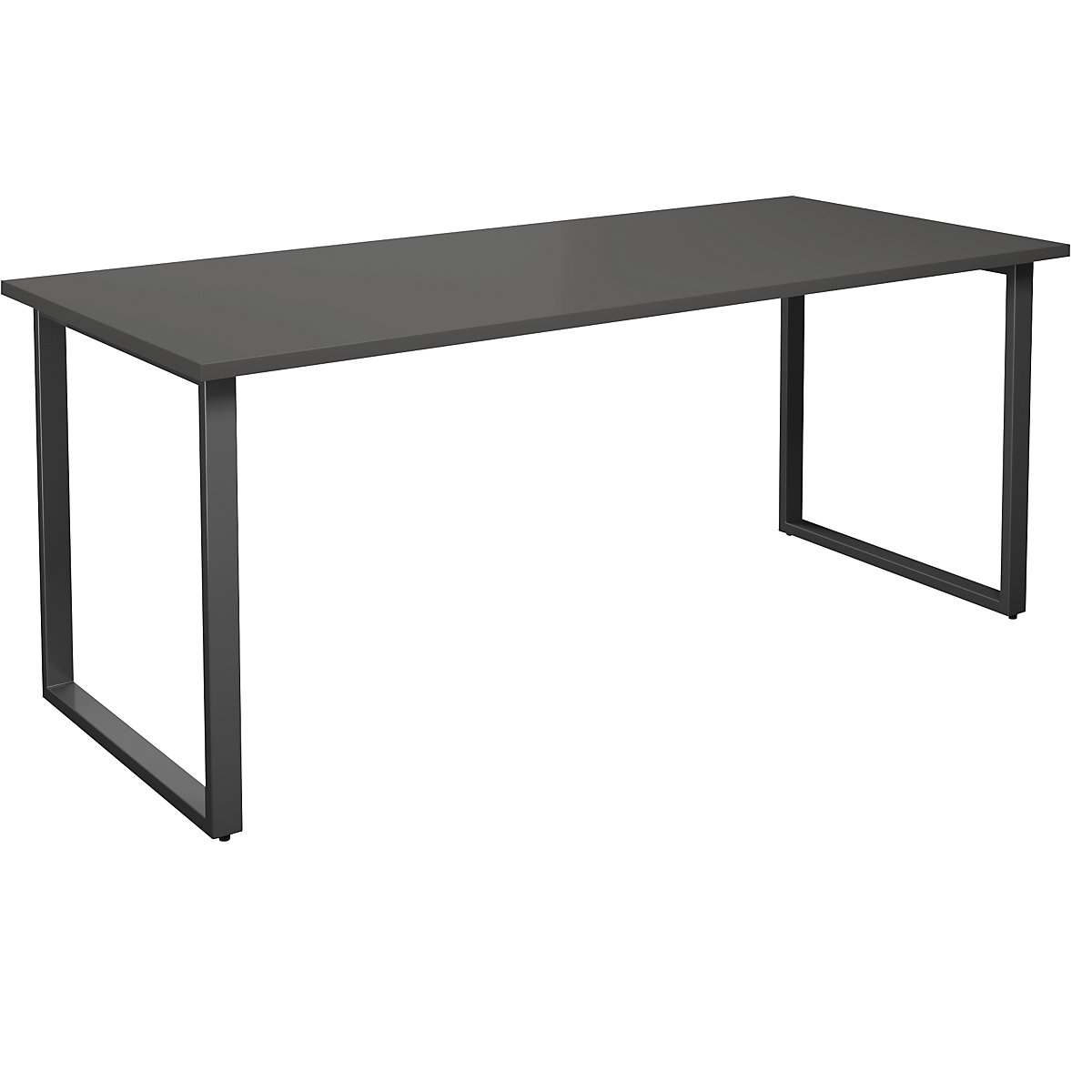DUO-O multi-purpose desk, straight tabletop, WxD 1800 x 800 mm, dark grey, black-9