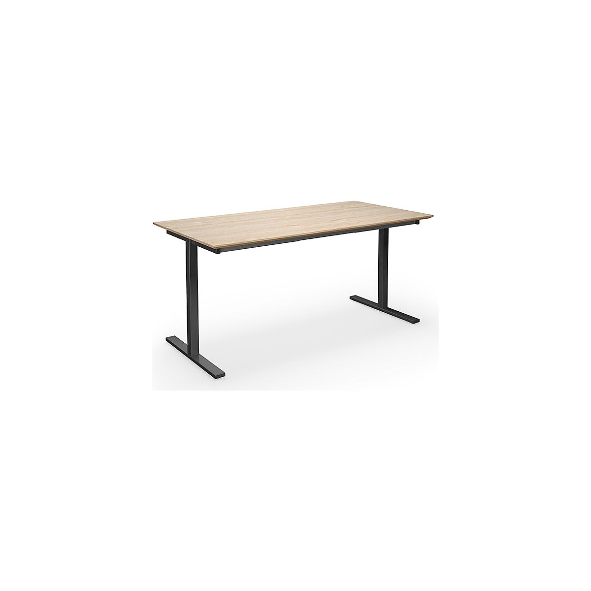 DUO-T Trend multi-purpose desk, straight tabletop, WxD 1400 x 800 mm, oak, black-3