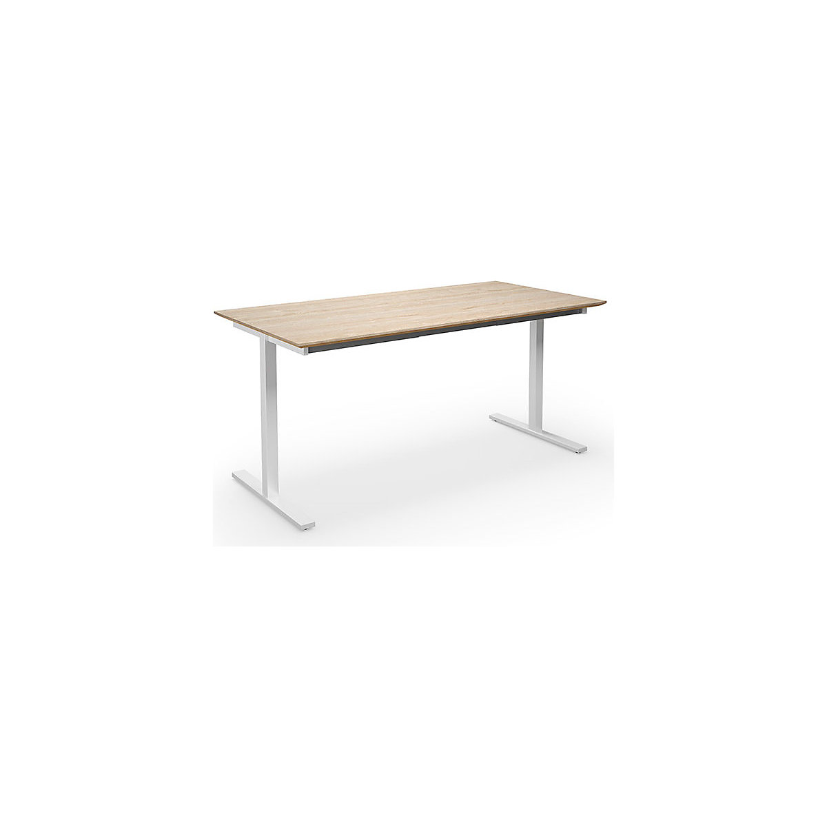 DUO-T Trend multi-purpose desk, straight tabletop, WxD 1400 x 800 mm, oak, white-1