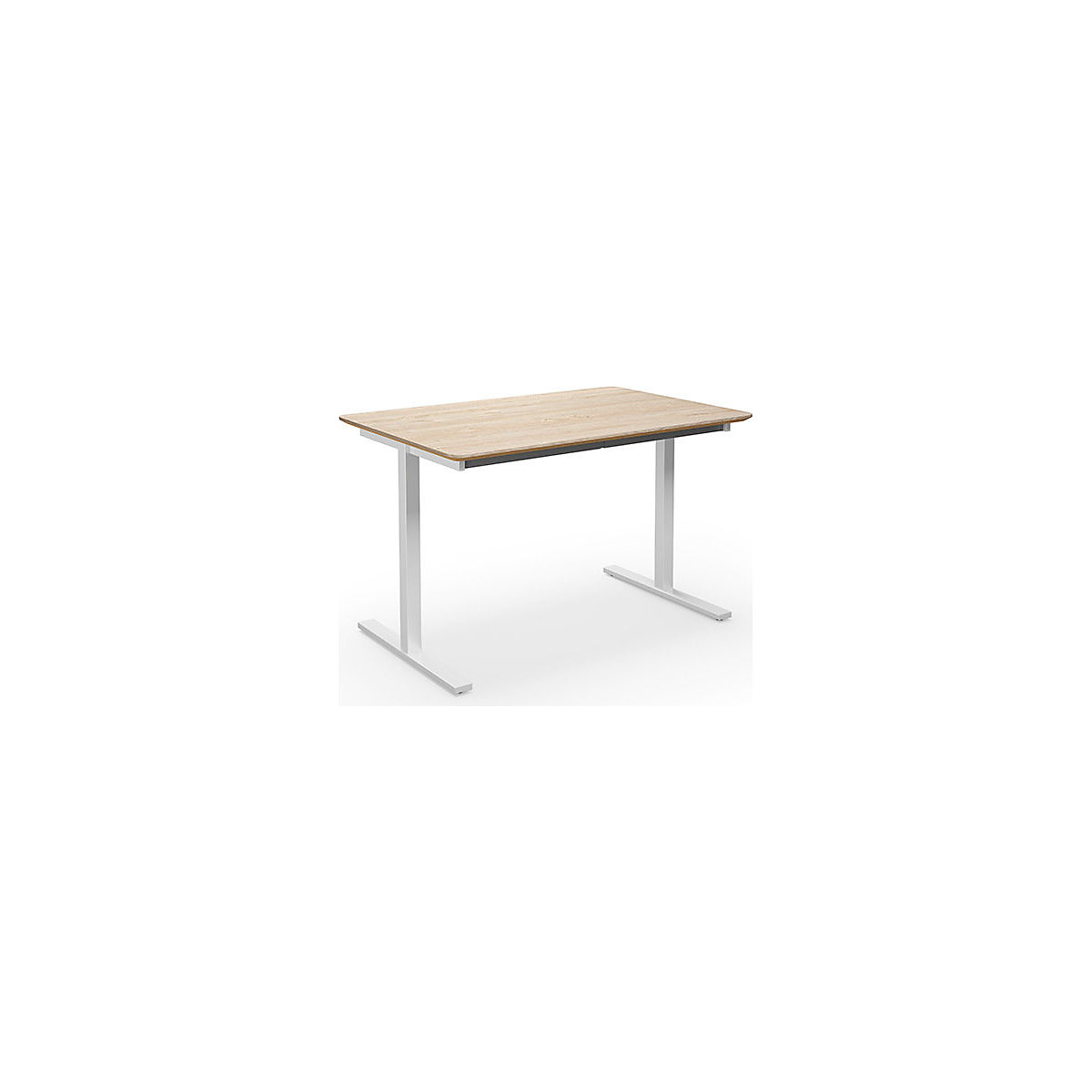 DUO-T Trend multi-purpose desk, straight tabletop, rounded corners, WxD 1200 x 800 mm, oak, white-3