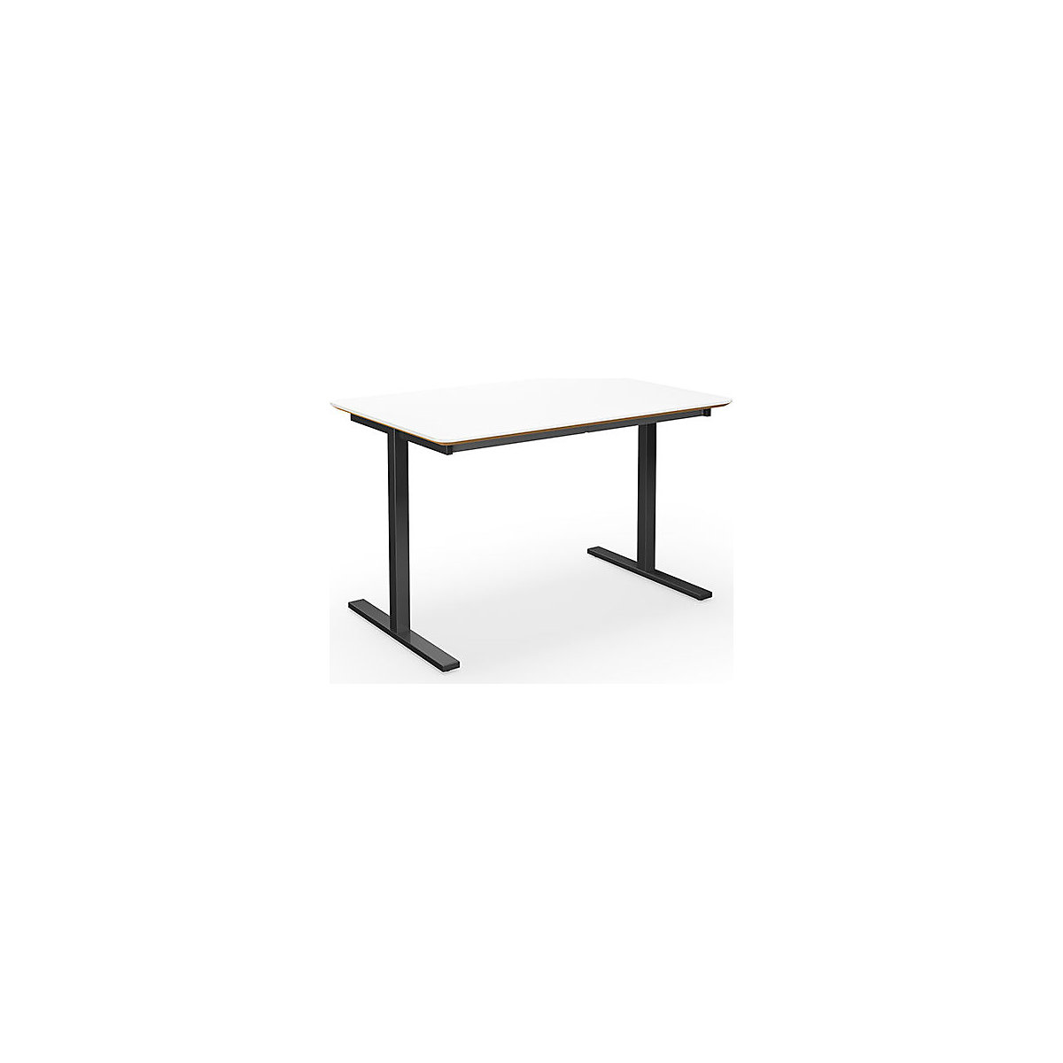 DUO-T Trend multi-purpose desk, straight tabletop, rounded corners, WxD 1200 x 800 mm, white, black-2