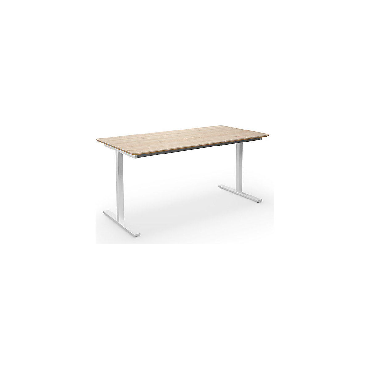 DUO-T Trend multi-purpose desk, straight tabletop, rounded corners, WxD 1600 x 800 mm, oak, white-3
