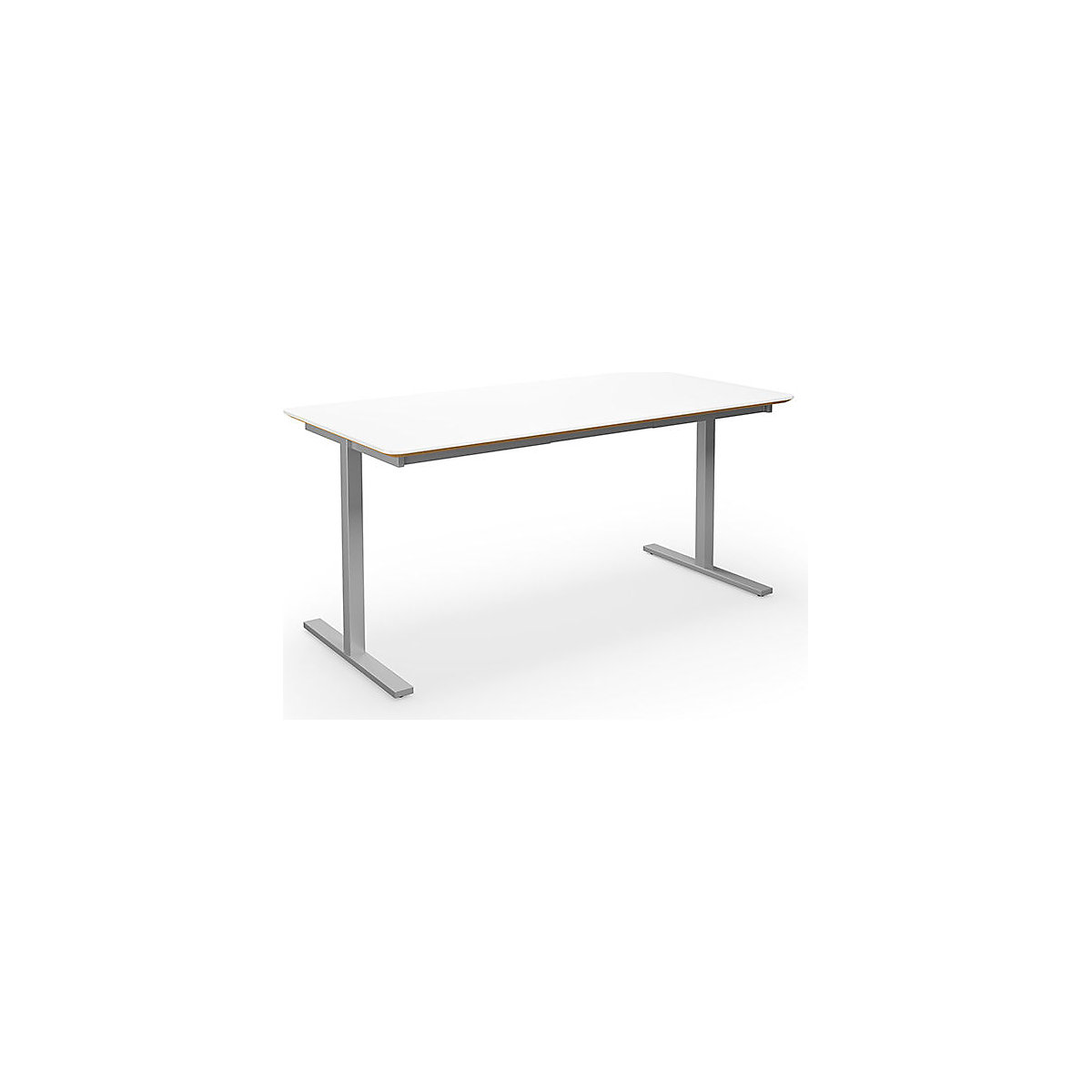 DUO-T Trend multi-purpose desk, straight tabletop, rounded corners, WxD 1400 x 800 mm, white, silver-5