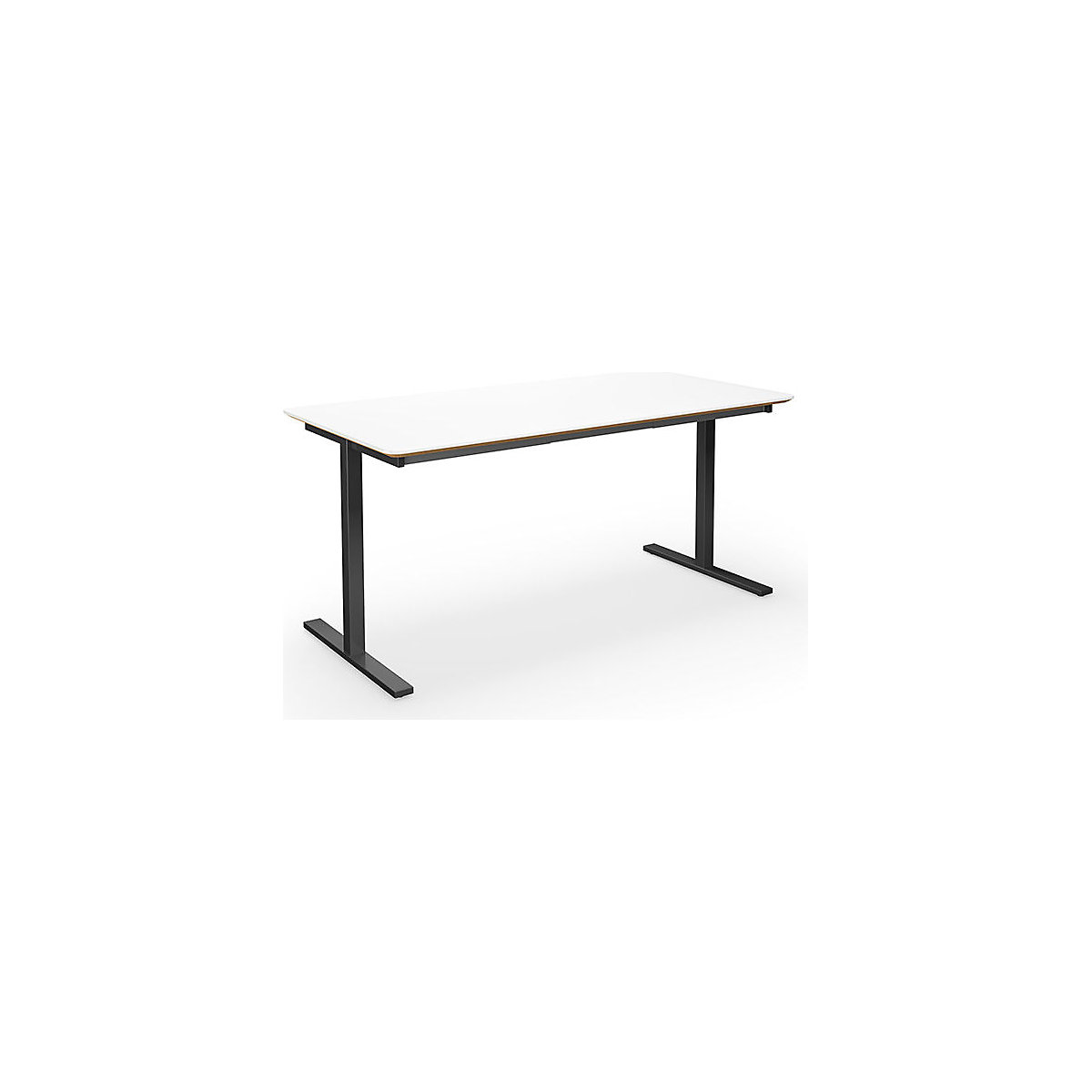 DUO-T Trend multi-purpose desk, straight tabletop, rounded corners, WxD 1400 x 800 mm, white, black-2