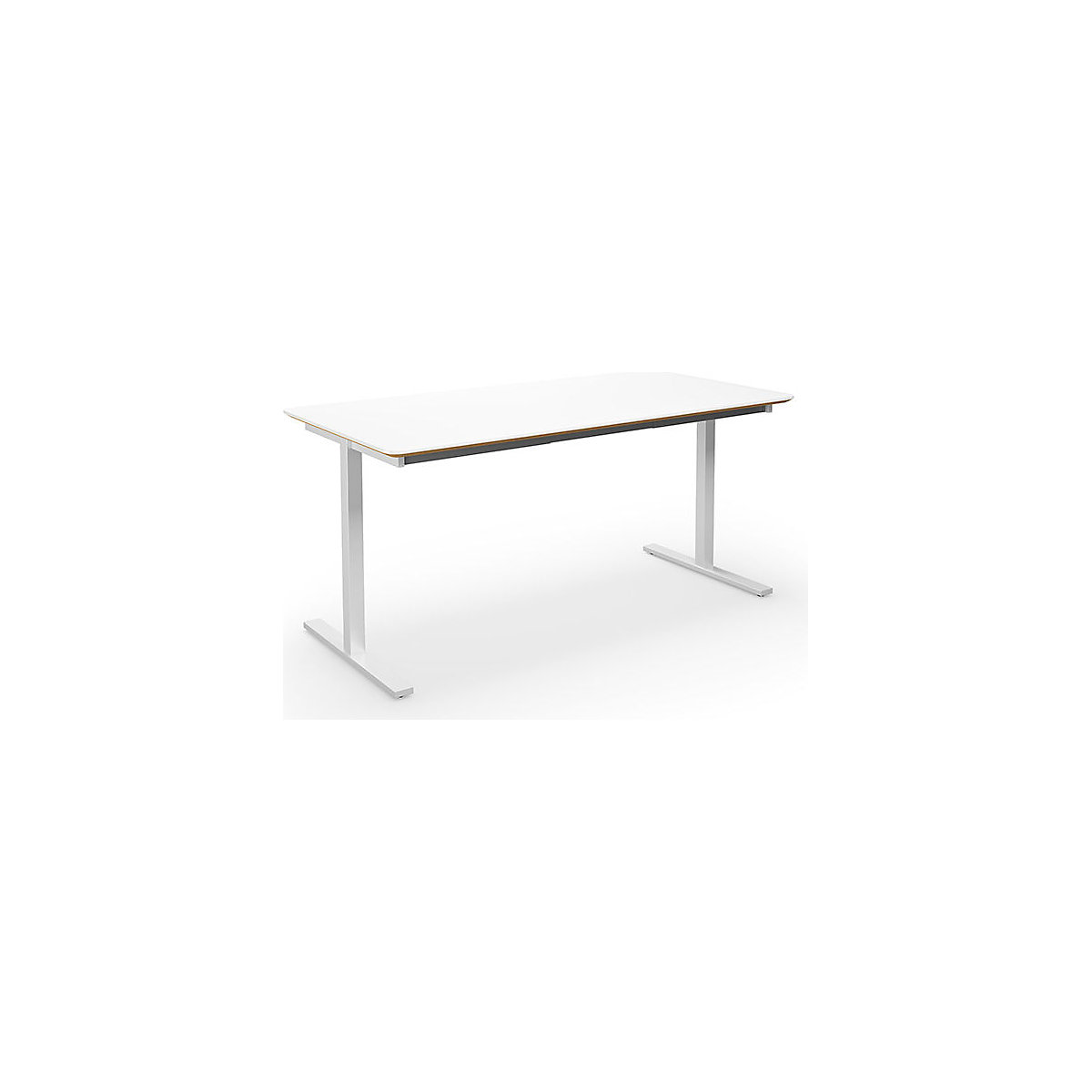 DUO-T Trend multi-purpose desk, straight tabletop, rounded corners, WxD 1400 x 800 mm, white, white-4