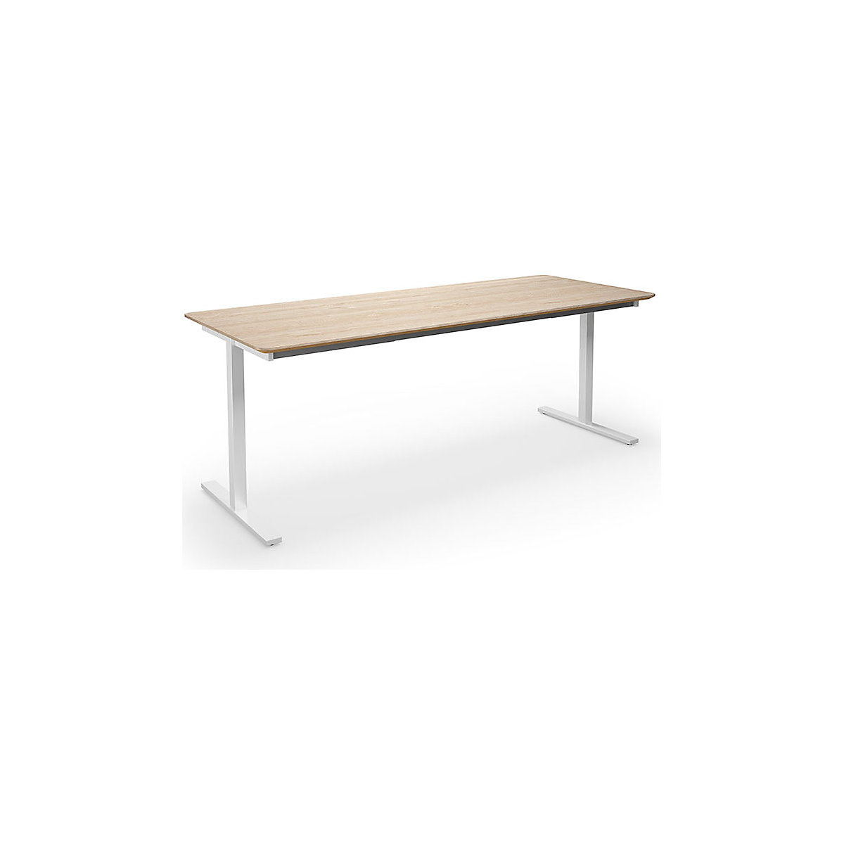 DUO-T Trend multi-purpose desk, straight tabletop, rounded corners, WxD 2000 x 800 mm, oak, white-2