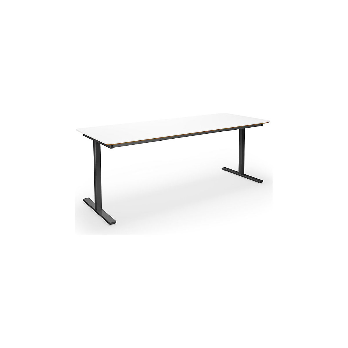 DUO-T Trend multi-purpose desk, straight tabletop, rounded corners, WxD 1800 x 800 mm, white, black-4