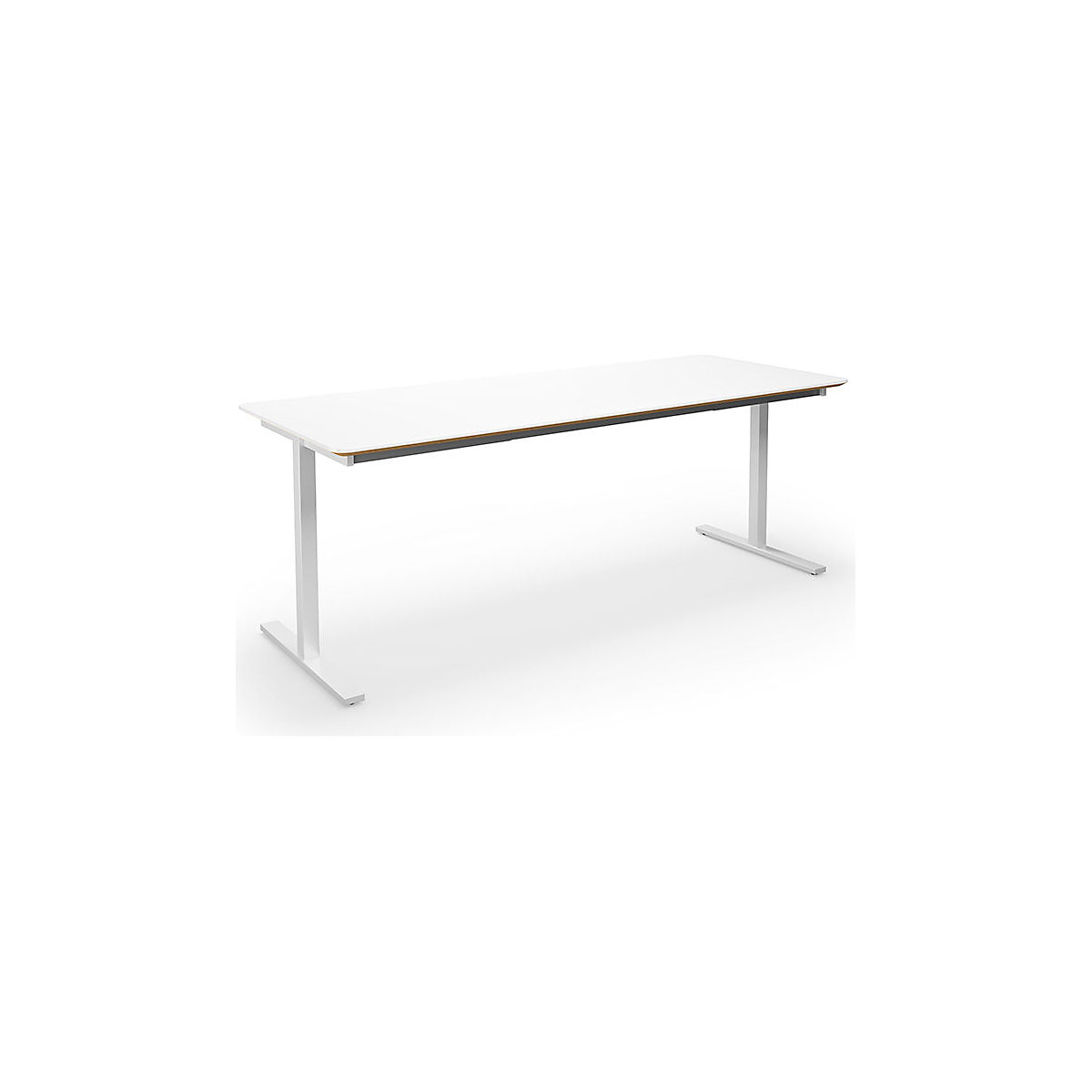 DUO-T Trend multi-purpose desk, straight tabletop, rounded corners, WxD 2000 x 800 mm, white, white-1