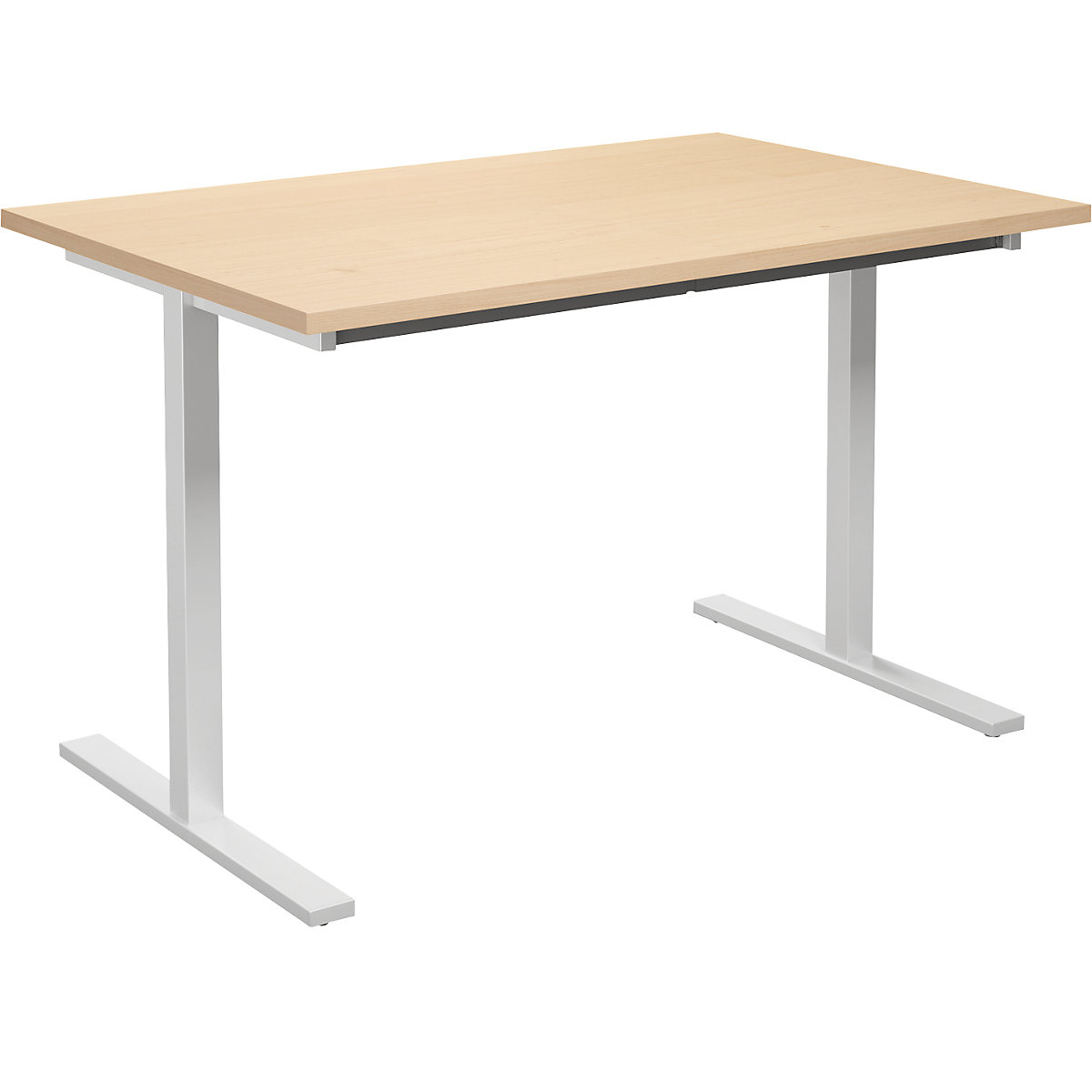 DUO-T multi-purpose desk, straight tabletop, WxD 1200 x 800 mm, birch, white-6