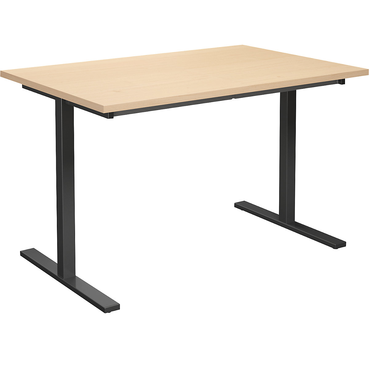 DUO-T multi-purpose desk, straight tabletop, WxD 1200 x 800 mm, birch, black-13