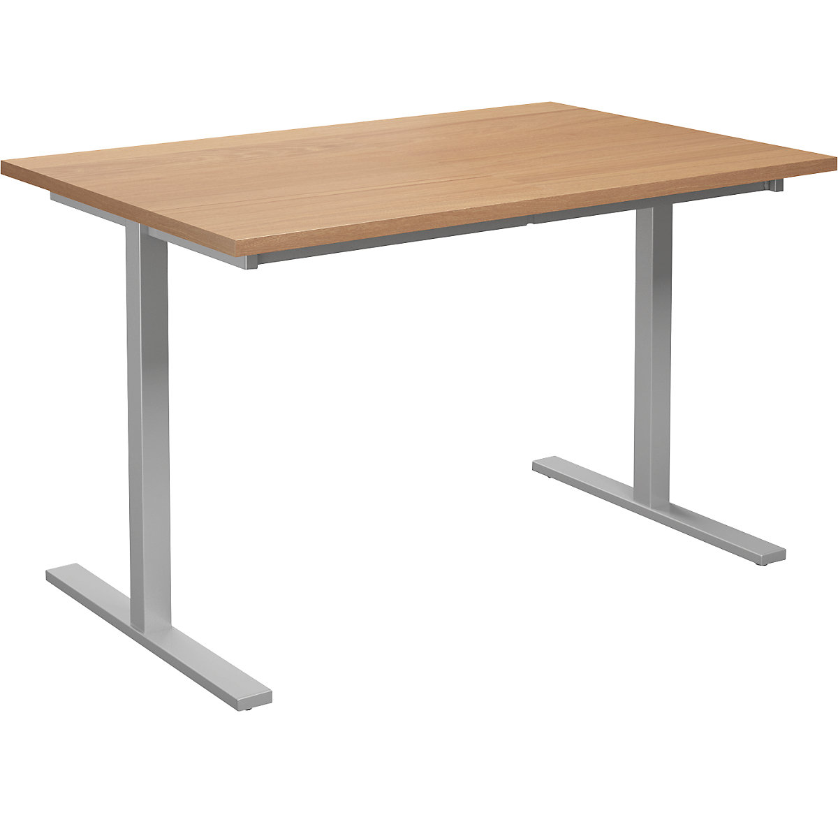 DUO-T multi-purpose desk, straight tabletop, WxD 1200 x 800 mm, beech, silver-17