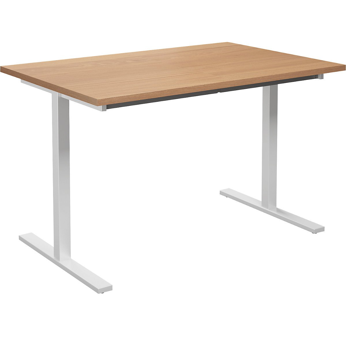 DUO-T multi-purpose desk, straight tabletop, WxD 1200 x 800 mm, beech, white-7