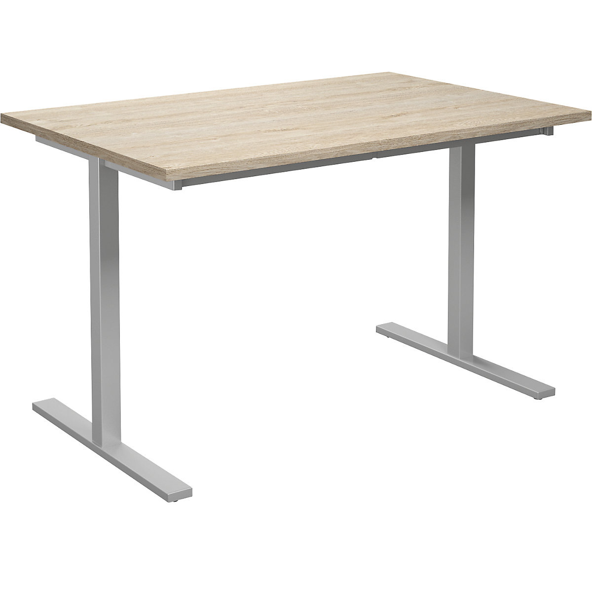 DUO-T multi-purpose desk, straight tabletop, WxD 1200 x 800 mm, oak, silver-10