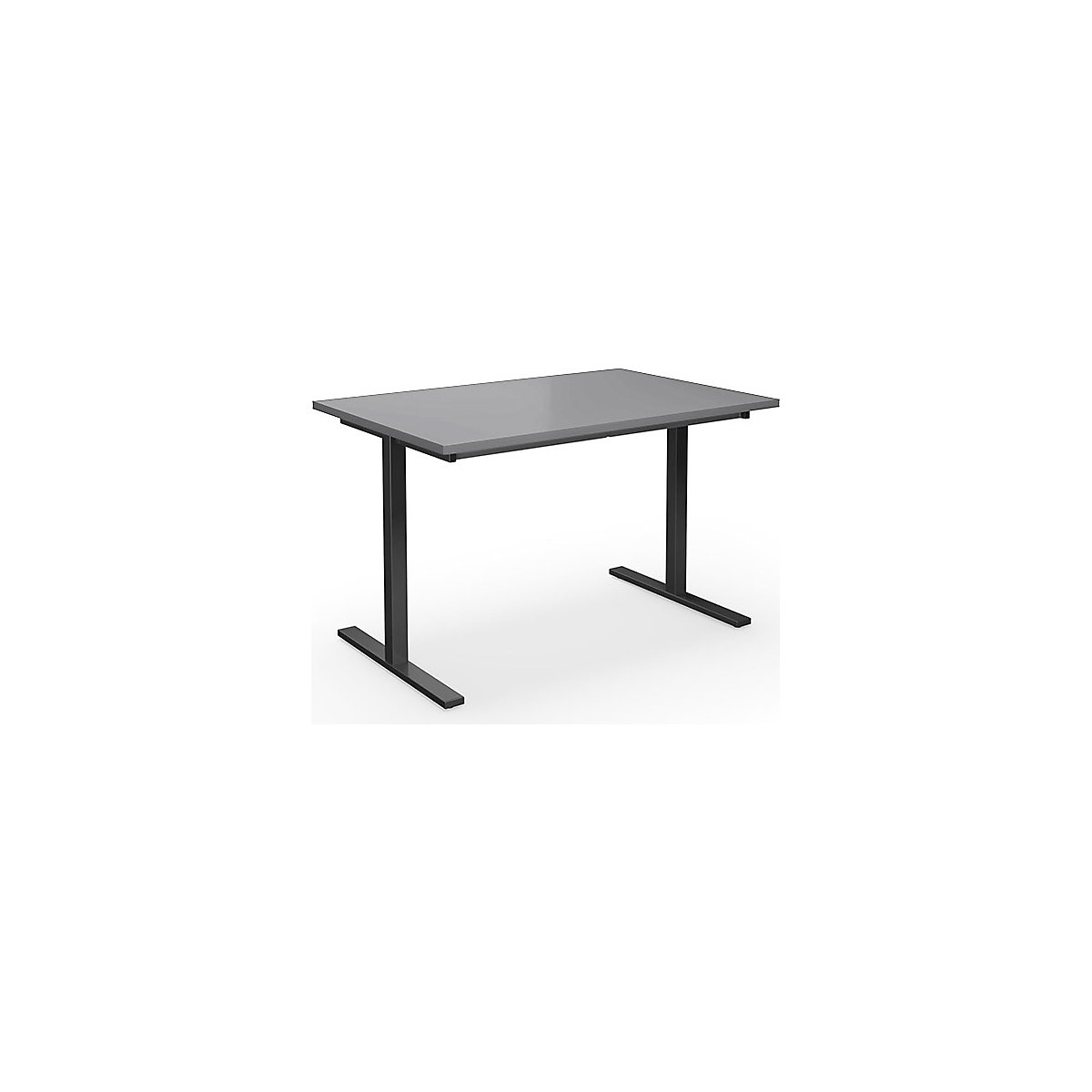 DUO-T multi-purpose desk, straight tabletop, WxD 1200 x 800 mm, light grey, black-8