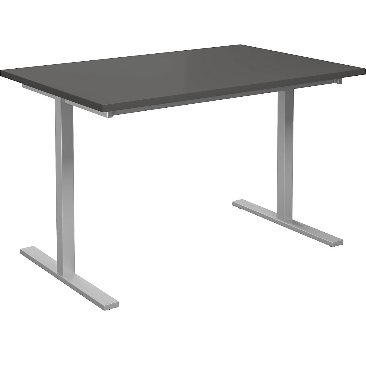 DUO-T multi-purpose desk, straight tabletop, WxD 1200 x 800 mm, dark grey, silver-14