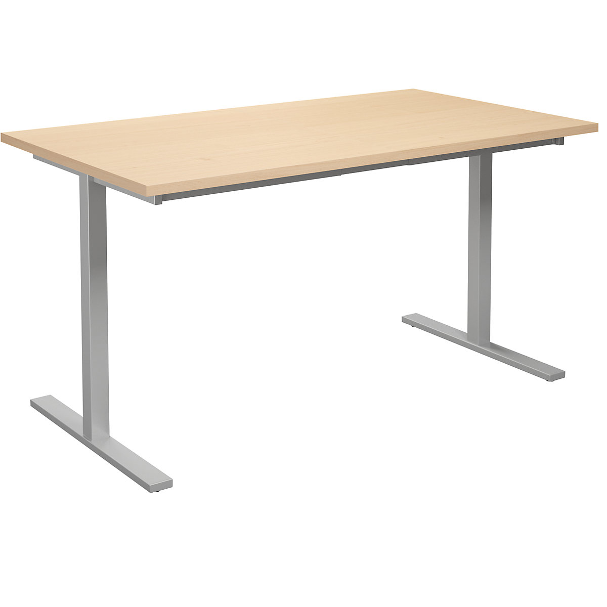 DUO-T multi-purpose desk, straight tabletop, WxD 1400 x 800 mm, birch, silver-17
