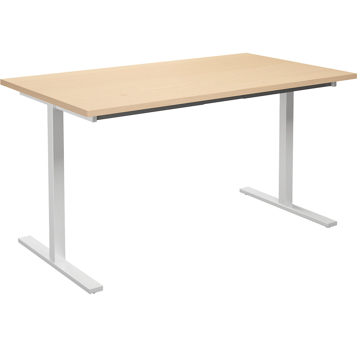 DUO-T multi-purpose desk, straight tabletop, WxD 1400 x 800 mm, birch, white-7