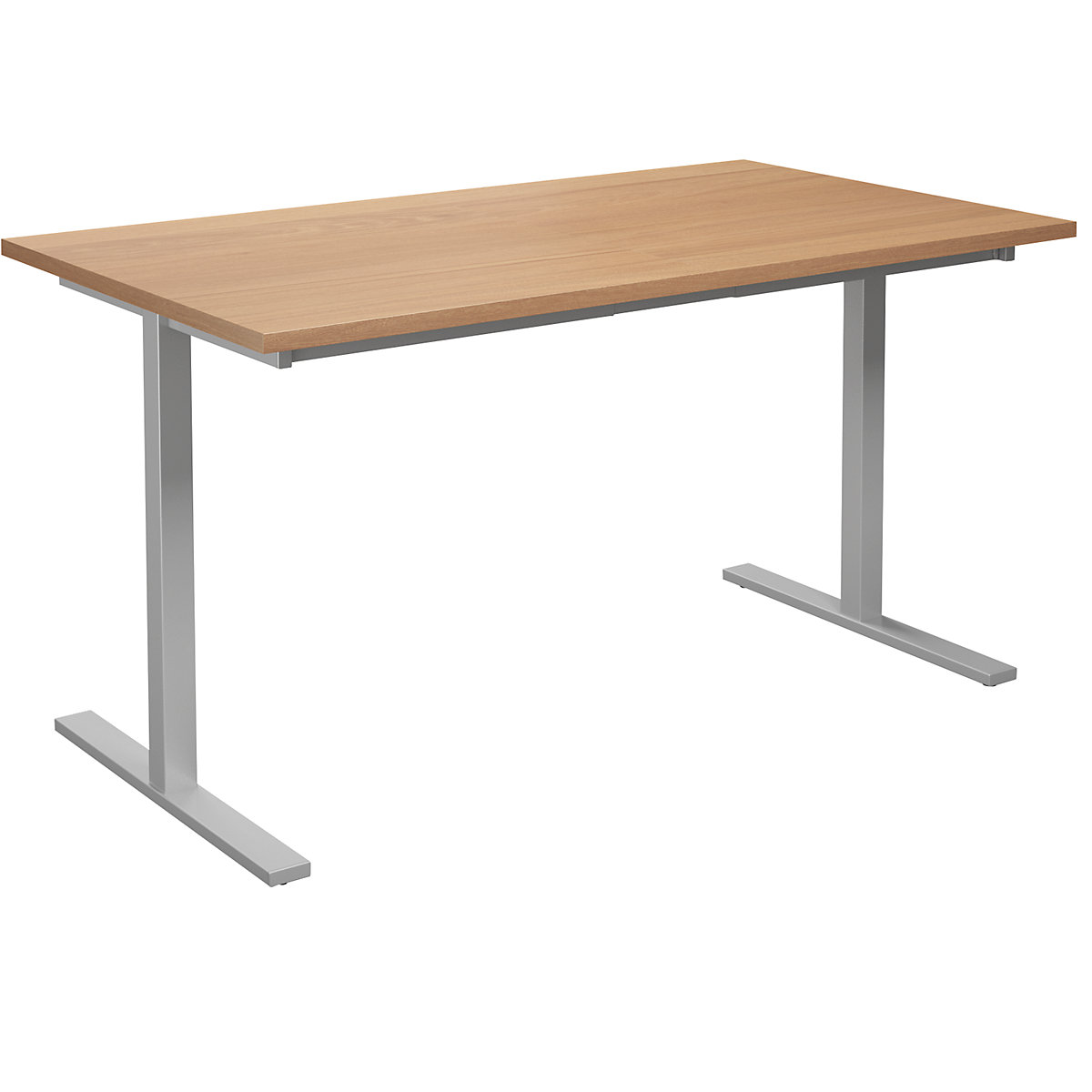 DUO-T multi-purpose desk, straight tabletop, WxD 1400 x 800 mm, beech, silver-12