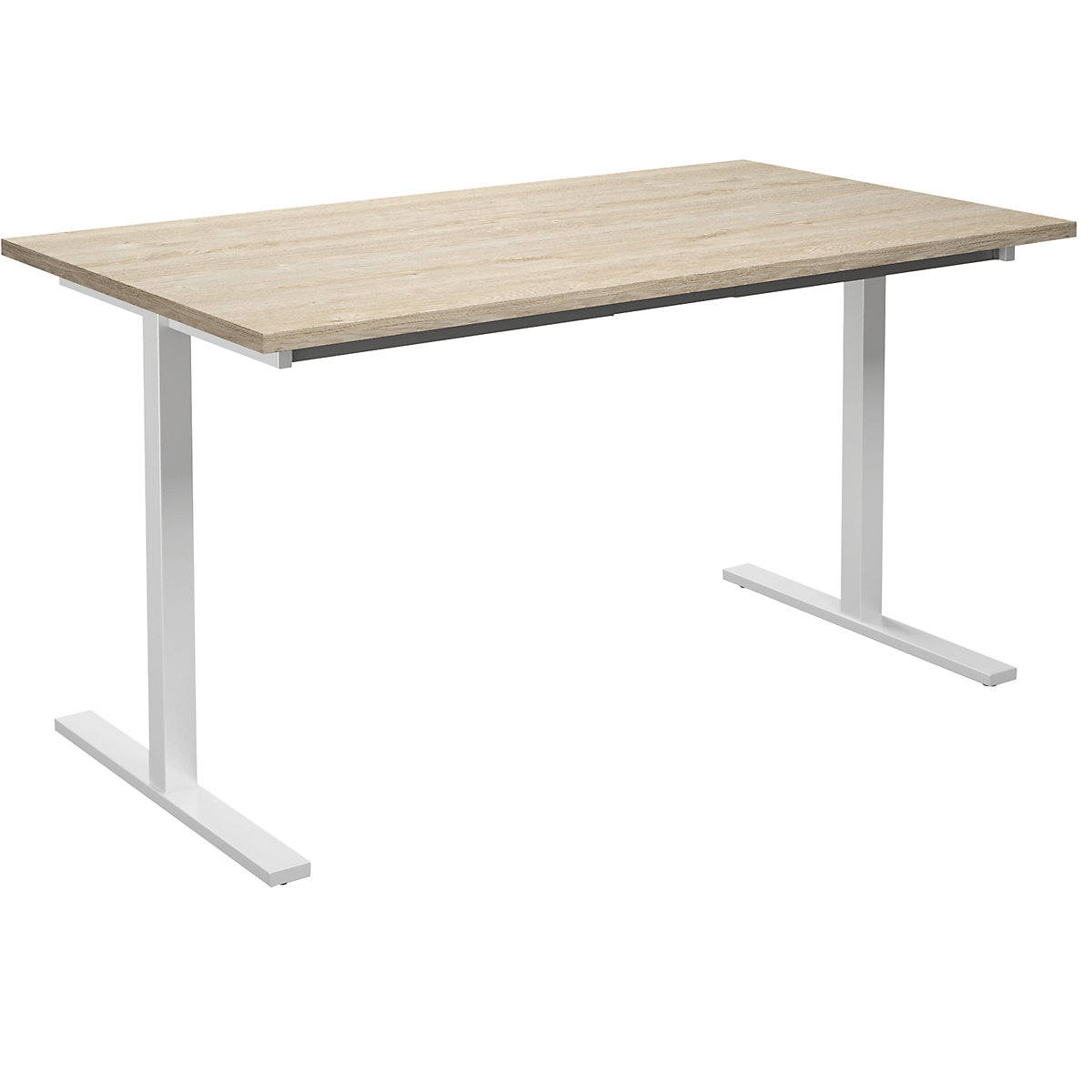 DUO-T multi-purpose desk, straight tabletop, WxD 1400 x 800 mm, oak, white-8
