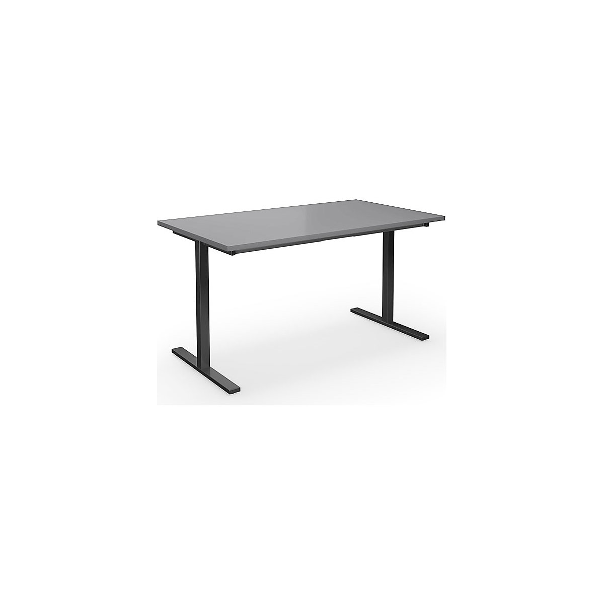 DUO-T multi-purpose desk, straight tabletop, WxD 1400 x 800 mm, light grey, black-16