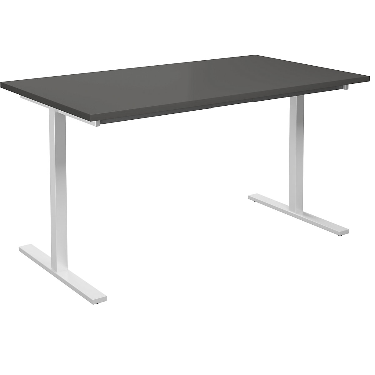 DUO-T multi-purpose desk, straight tabletop, WxD 1400 x 800 mm, dark grey, white-9