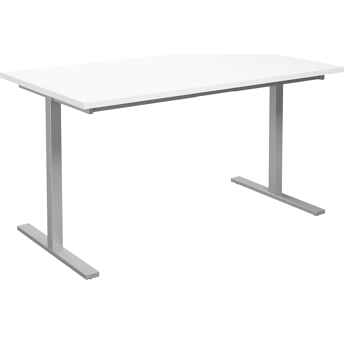 DUO-T multi-purpose desk, straight tabletop, WxD 1400 x 800 mm, white, silver-3