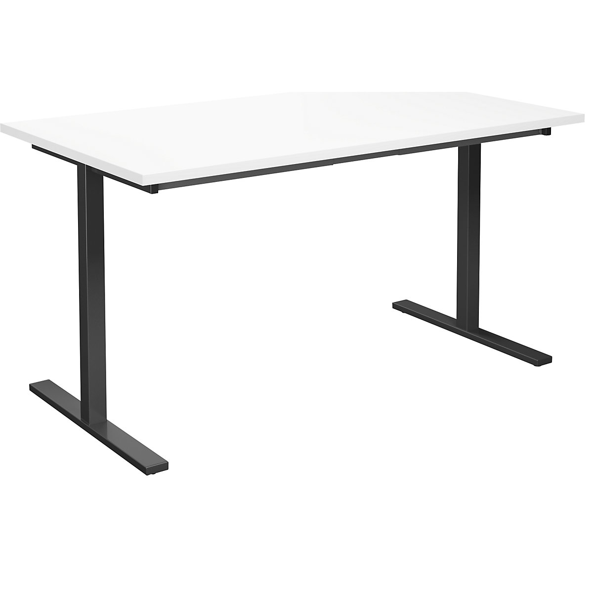 DUO-T multi-purpose desk, straight tabletop, WxD 1400 x 800 mm, white, black-1