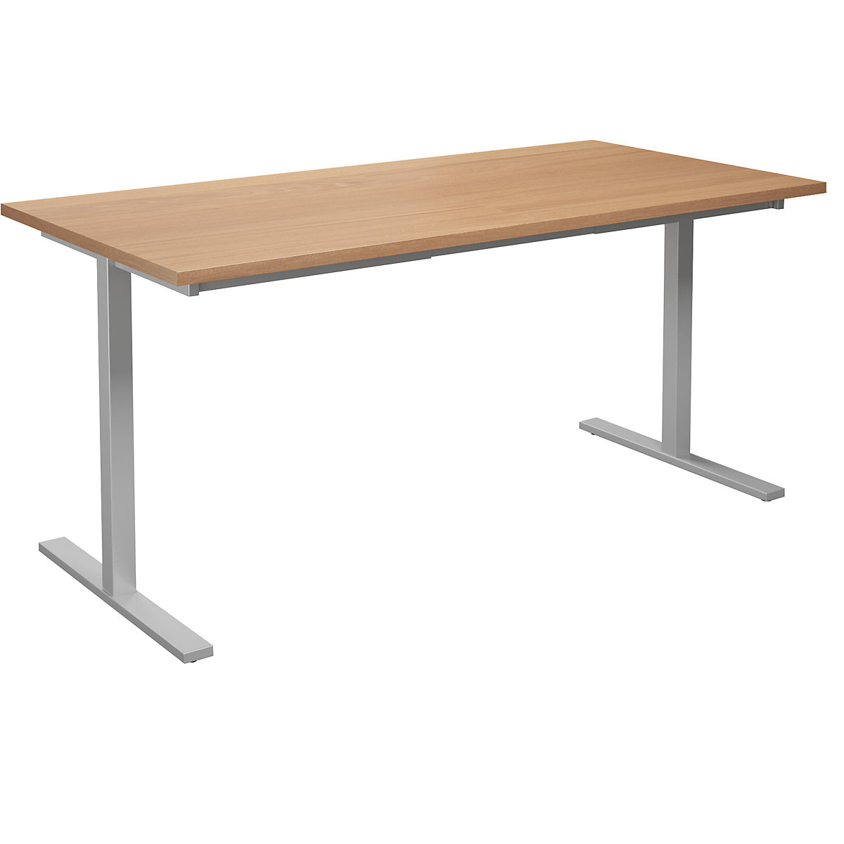 DUO-T multi-purpose desk, straight tabletop, WxD 1600 x 800 mm, beech, silver-14