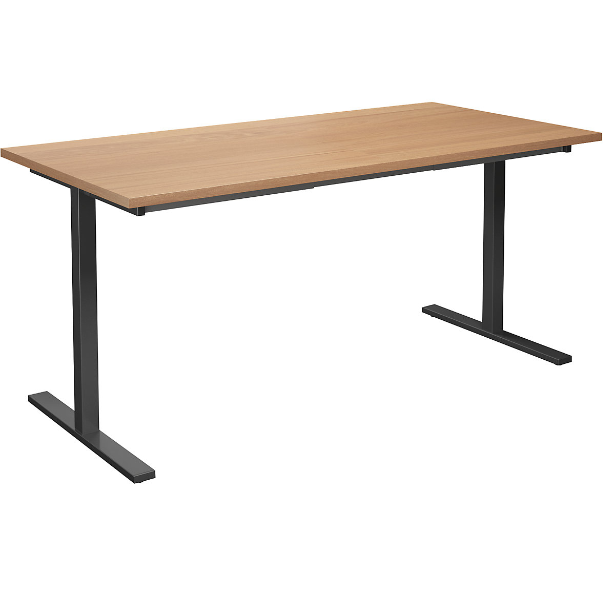 DUO-T multi-purpose desk, straight tabletop, WxD 1600 x 800 mm, beech, black-12