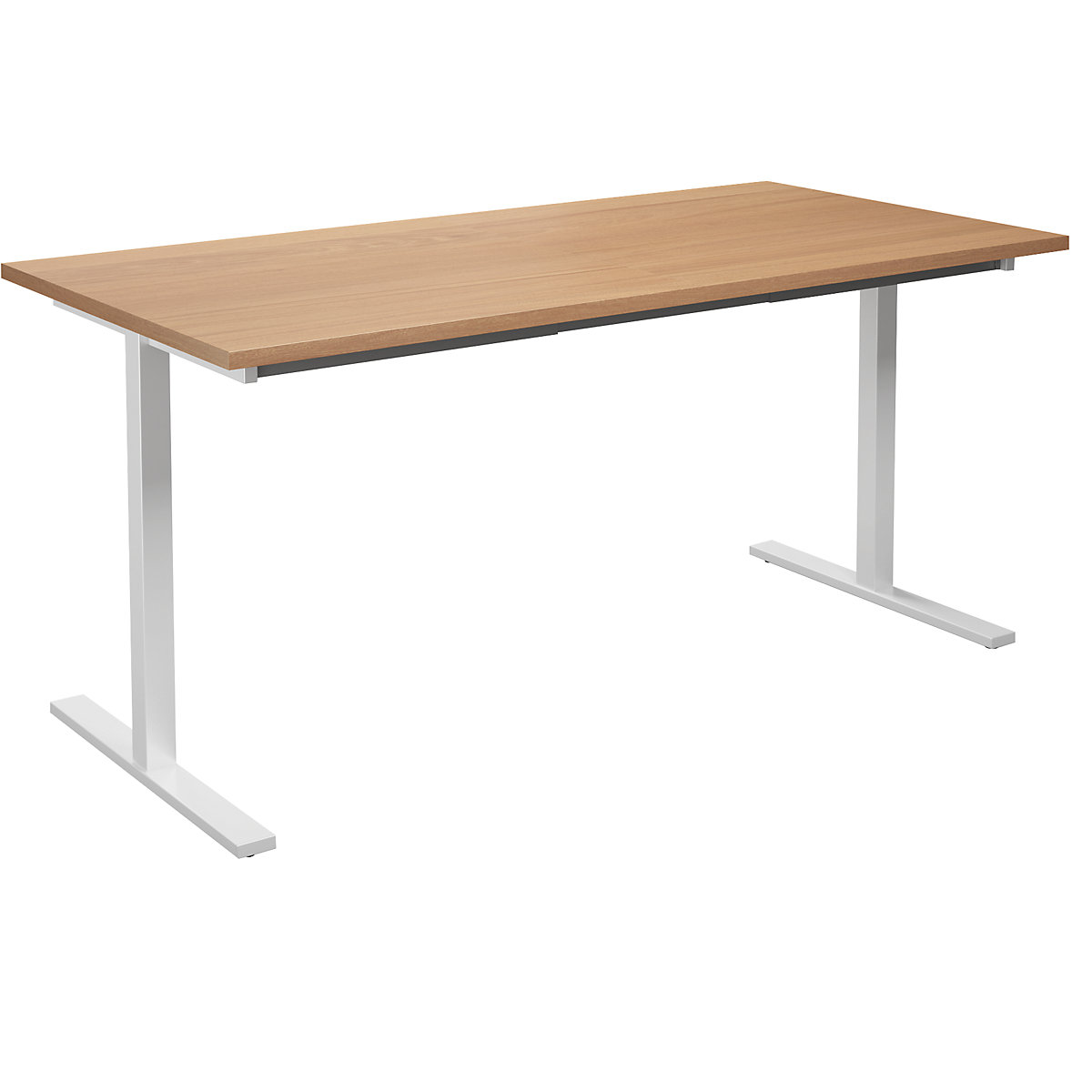 DUO-T multi-purpose desk, straight tabletop, WxD 1600 x 800 mm, beech, white-8